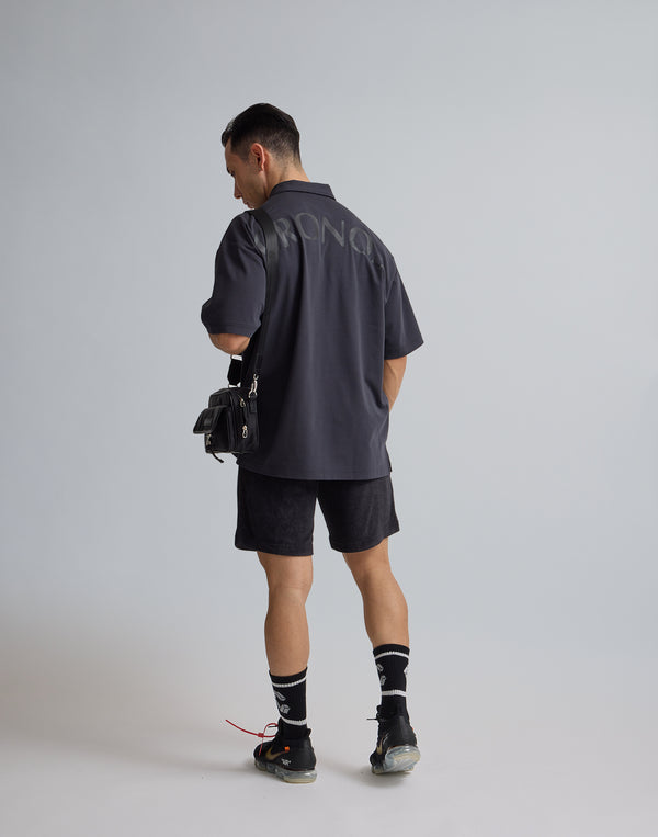 CRONOS 刺繡 BOXLOGO POLO 衫 [灰黑色]