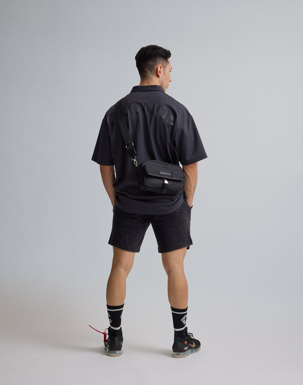 CRONOS 刺繡 BOXLOGO POLO 衫 [灰黑色]