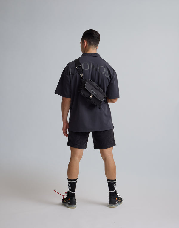 CRONOS 刺繡 BOXLOGO POLO 衫 [灰黑色]