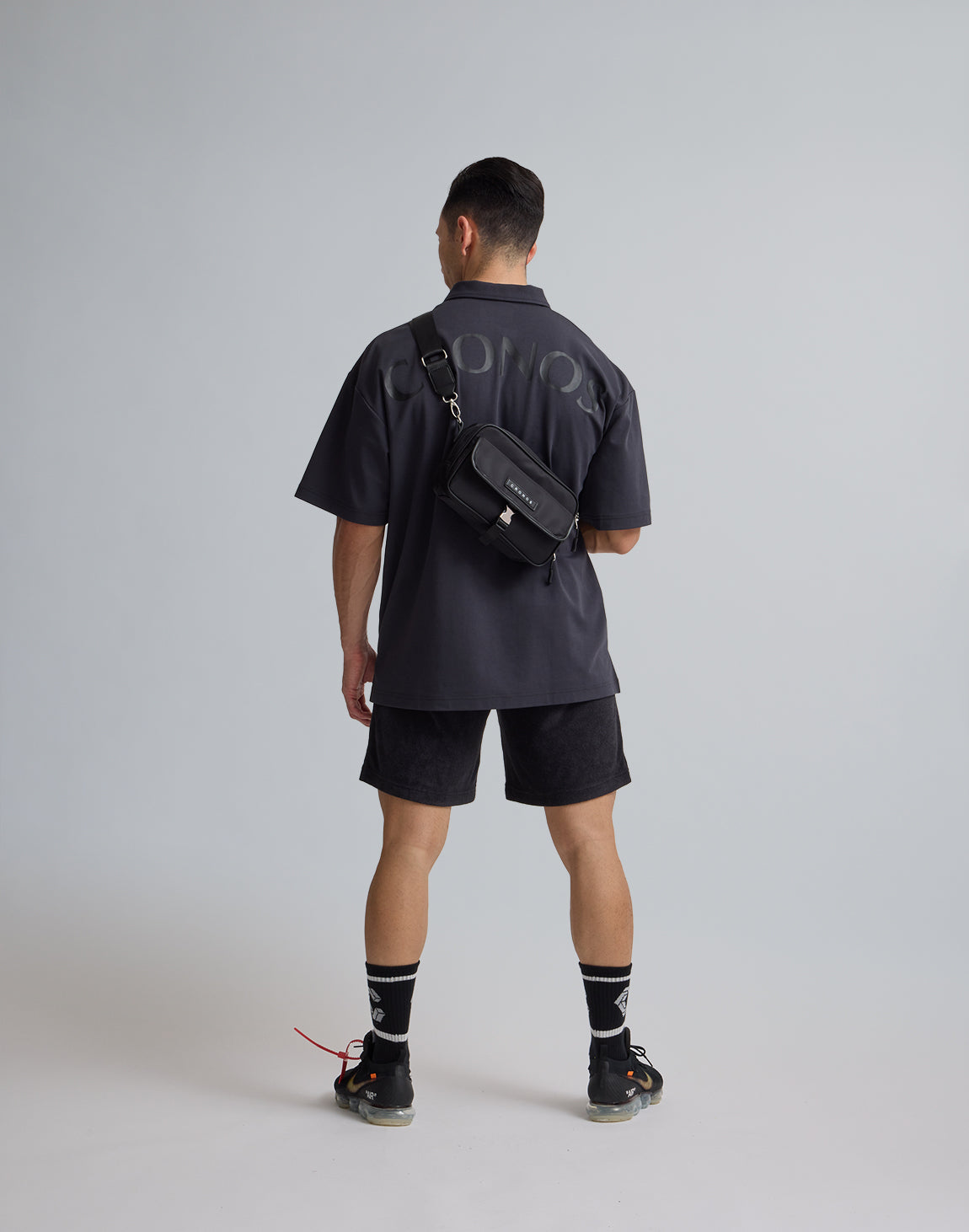 CRONOS ブラック ポロシャツ M CRONOS BLACK ZIP BICOLOR POLO SHIRT【BLACK】 – クロノス