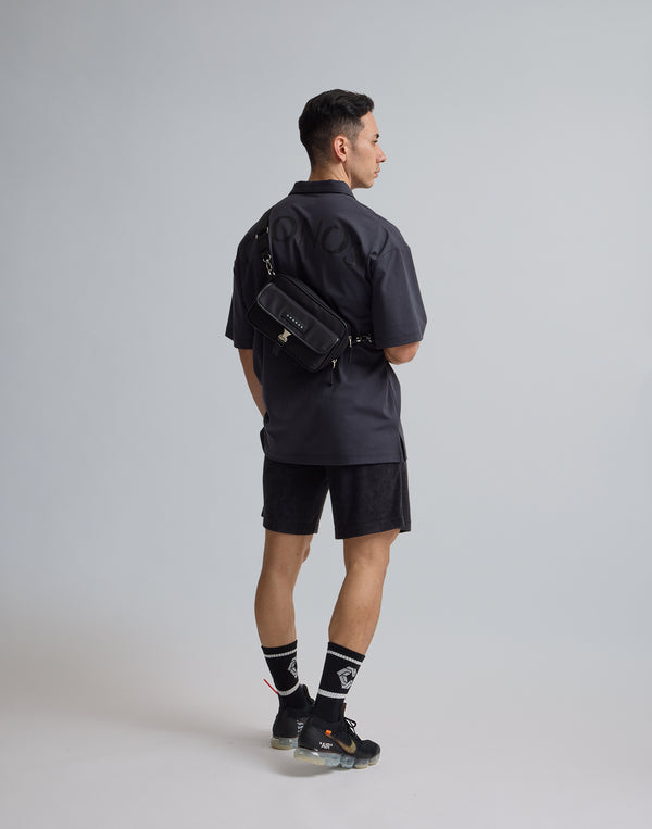 CRONOS 刺繡 BOXLOGO POLO 衫 [灰黑色]