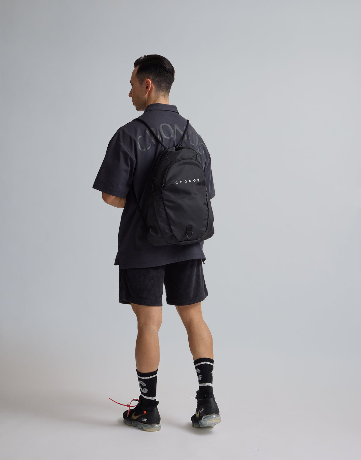CRONOS EMBROIDERY BOXLOGO POLO SHIRT【OFFBLACK】 – クロノス