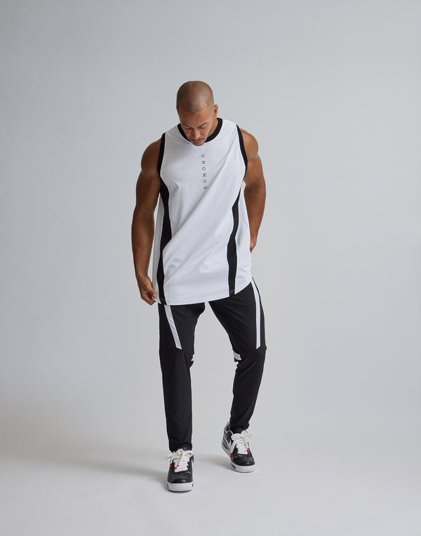 CRONOS  TRIDENT  SWITCHING  TANKTOP【WHITE】