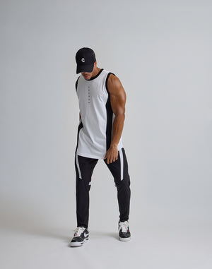 CRONOS  TRIDENT  SWITCHING  TANKTOP【WHITE】
