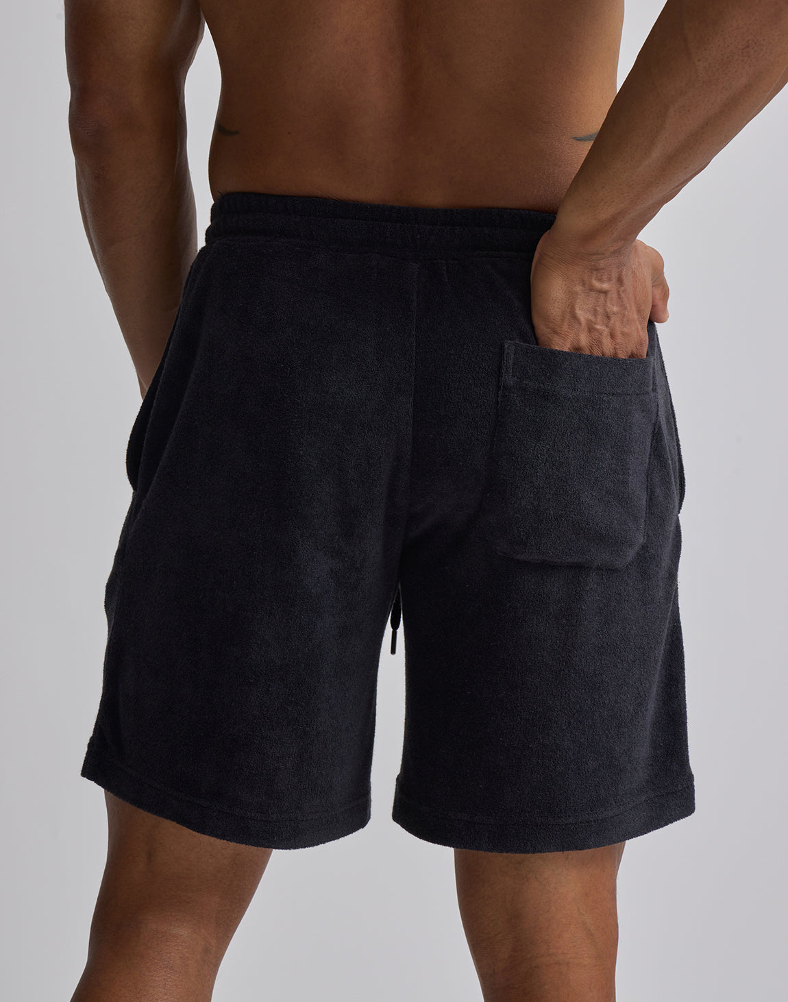 CRONOS EMBROIDERY BOXLOGO BAMBOOPILE SHORTS【EGGSHELL