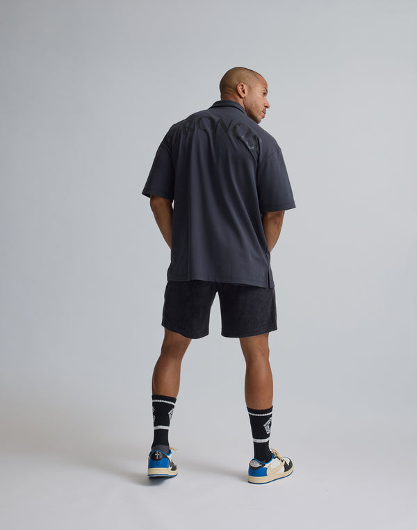 CRONOS 刺繡 BOXLOGO POLO 衫 [灰黑色]