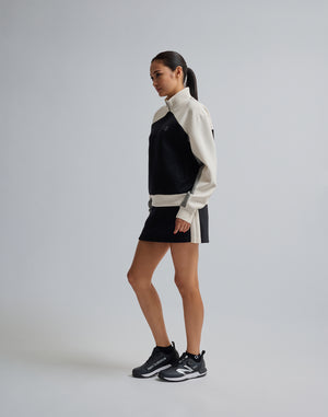 CRONOS BLACK COLOR-BLOCK DESIGN HALF-ZIP 【BLACK】