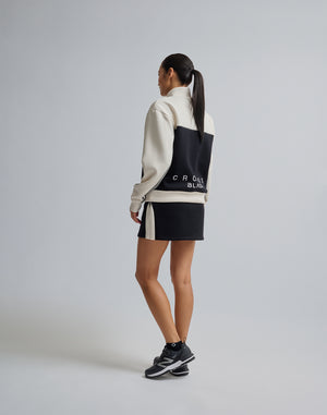 CRONOS BLACK COLOR-BLOCK DESIGN HALF-ZIP 【BLACK】