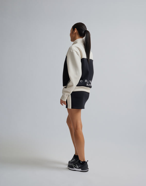 CRONOS BLACK COLOR-BLOCK DESIGN HALF-ZIP 【BLACK】