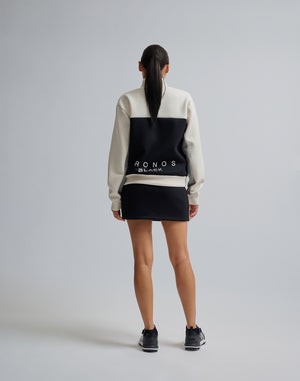 CRONOS BLACK COLOR-BLOCK DESIGN HALF-ZIP 【BLACK】