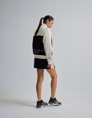 CRONOS BLACK COLOR-BLOCK DESIGN HALF-ZIP 【BLACK】
