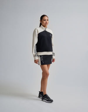 CRONOS BLACK COLOR-BLOCK DESIGN HALF-ZIP 【BLACK】