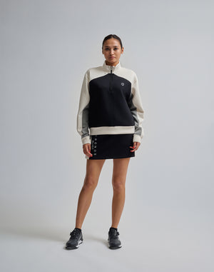 CRONOS BLACK COLOR-BLOCK DESIGN HALF-ZIP 【BLACK】