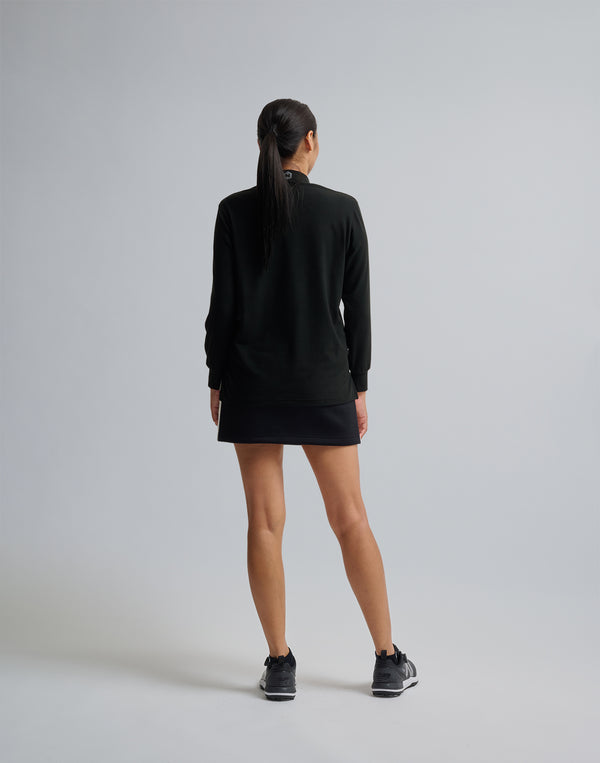 CRONOS BLACK MOCK NECK LONG SLEEVE T-SHIRT【BLACK】