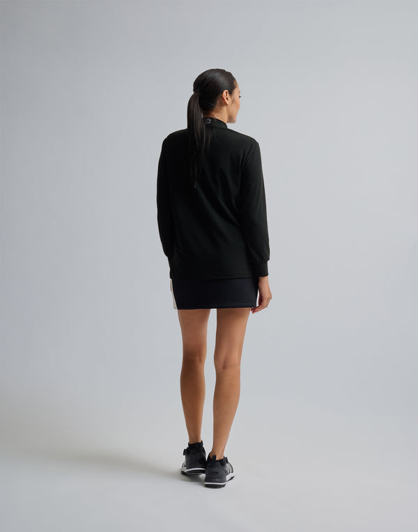 CRONOS BLACK MOCK NECK LONG SLEEVE T-SHIRT【BLACK】