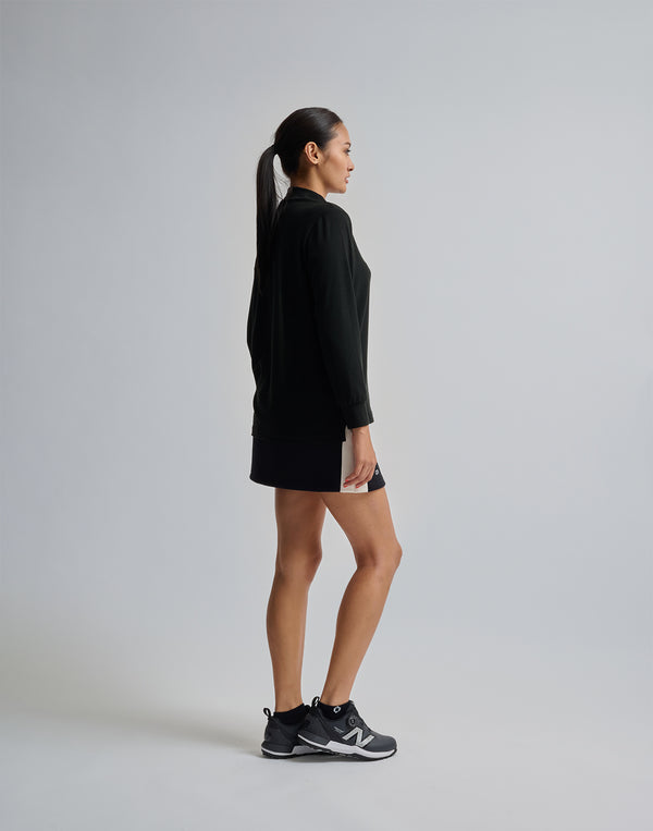 CRONOS BLACK MOCK NECK LONG SLEEVE T-SHIRT【BLACK】