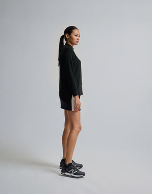 CRONOS BLACK MOCK NECK LONG SLEEVE T-SHIRT【BLACK】
