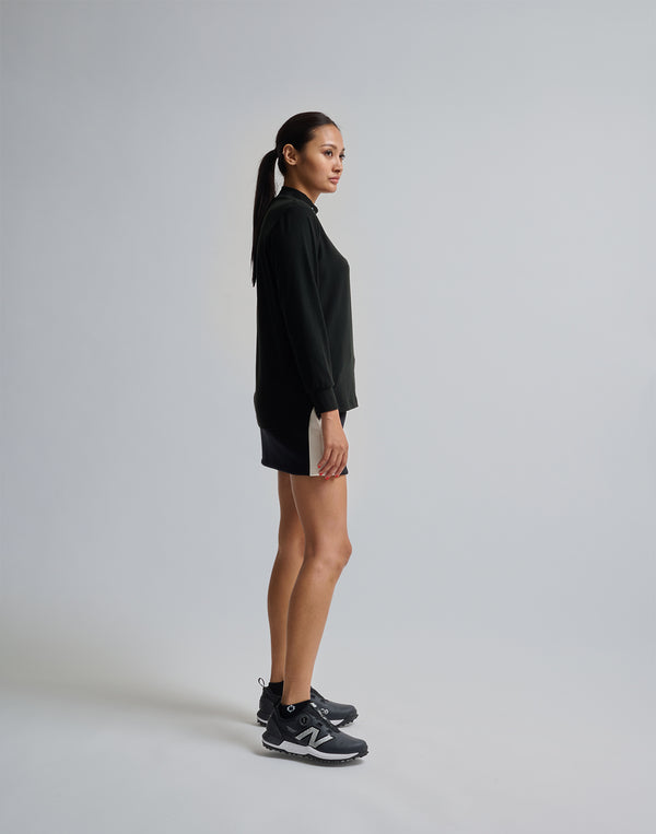 CRONOS BLACK MOCK NECK LONG SLEEVE T-SHIRT【BLACK】