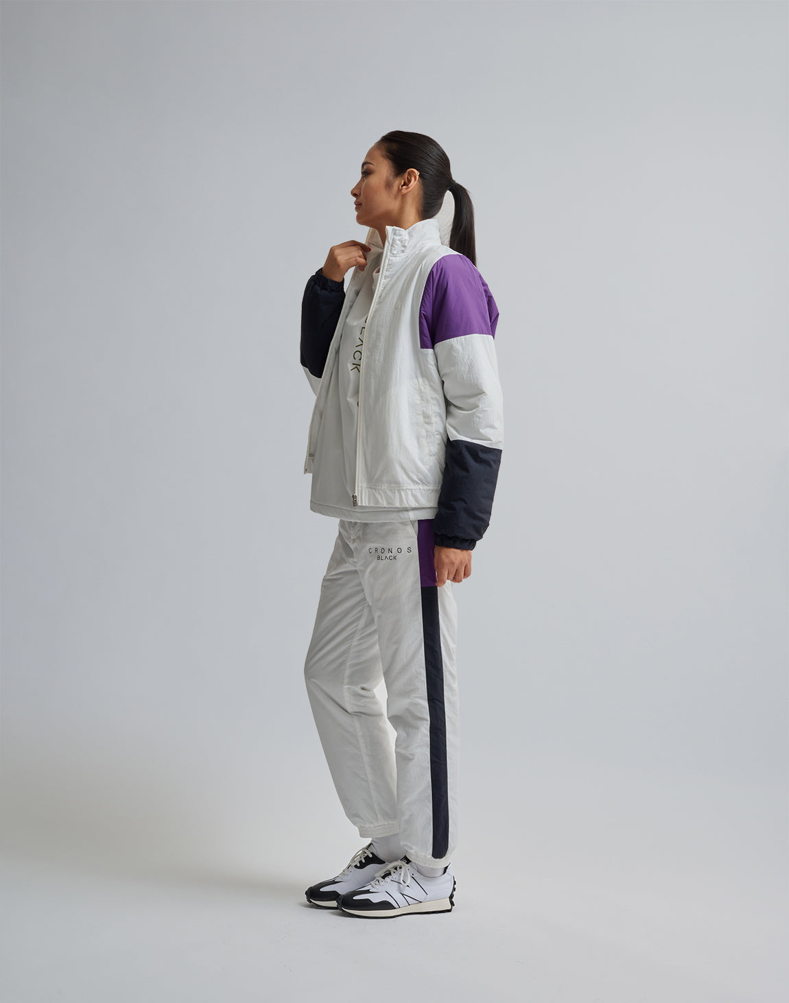 CRONOS BLACK STAND ZIP BLOUSON【WHITE】