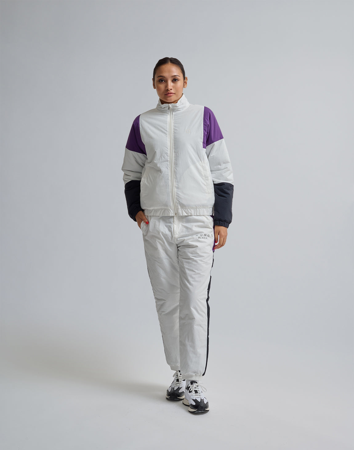 CRONOS BLACK STAND ZIP BLOUSON【WHITE】