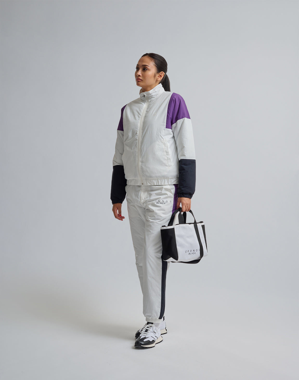 CRONOS BLACK STAND ZIP BLOUSON【WHITE】