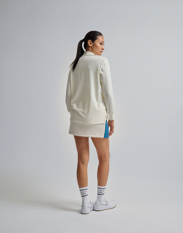 CRONOS BLACK MOCK NECK LONG SLEEVE T-SHIRT【WHITE】