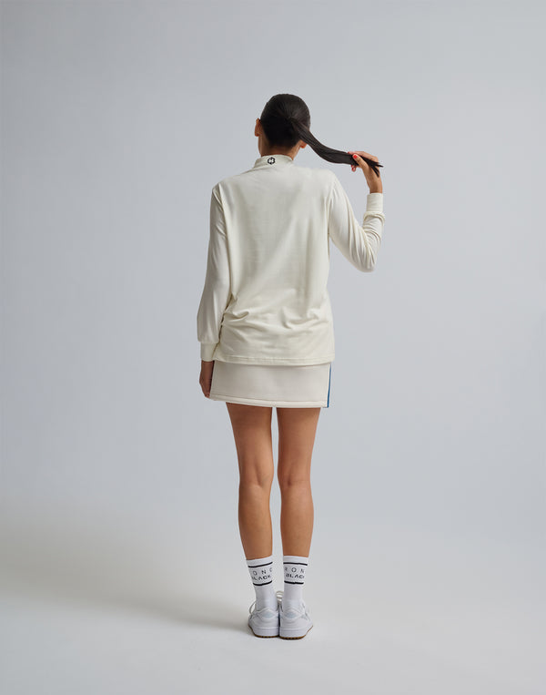 CRONOS BLACK MOCK NECK LONG SLEEVE T-SHIRT【WHITE】