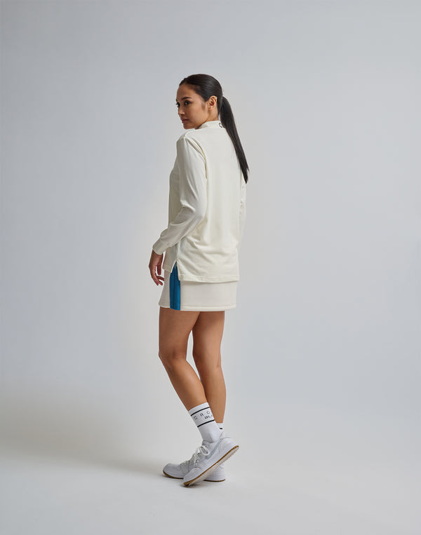 CRONOS BLACK MOCK NECK LONG SLEEVE T-SHIRT【WHITE】