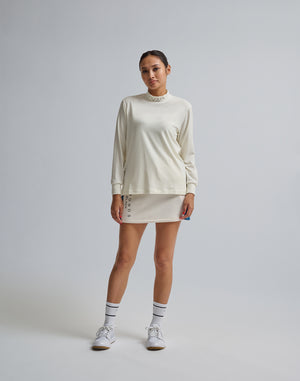 CRONOS BLACK MOCK NECK LONG SLEEVE T-SHIRT【WHITE】