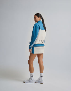 CRONOS BLACK COLOR-BLOCK DESIGN HALF-ZIP【WHITE】