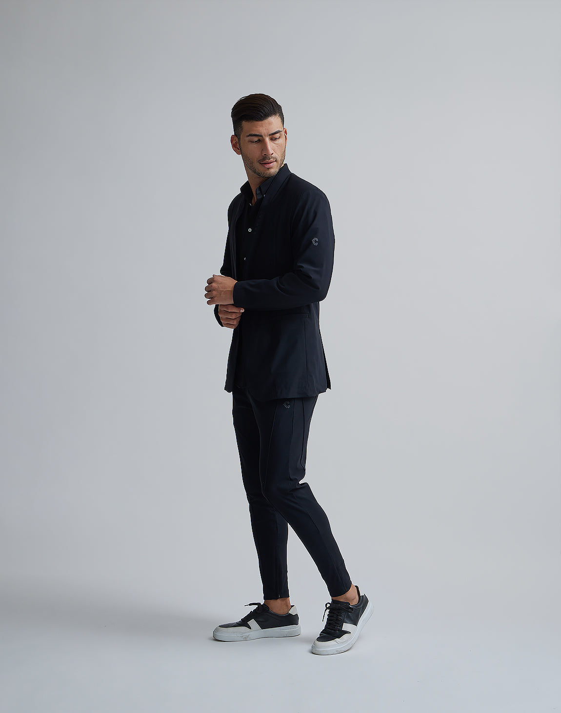 CRONOS BLACK COLLARLESS STRETCH JACKET