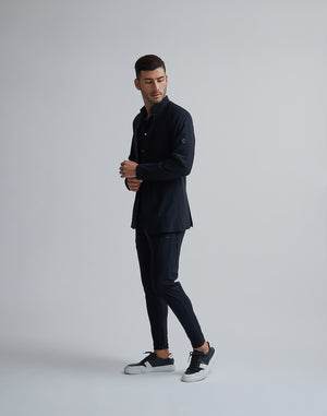 CRONOS BLACK COLLARLESS STRETCH JACKET