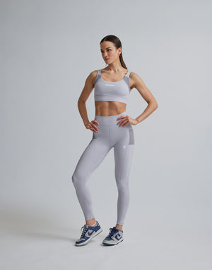 CRONOS WOMEN SPORTS MESH LEGGINGS【GRAY】