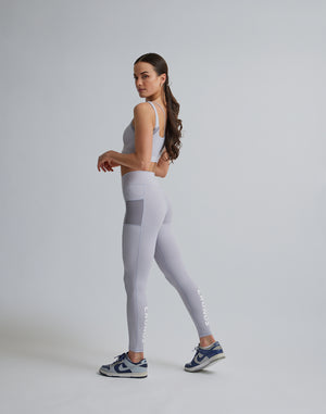 CRONOS WOMEN SPORTS MESH LEGGINGS【GRAY】