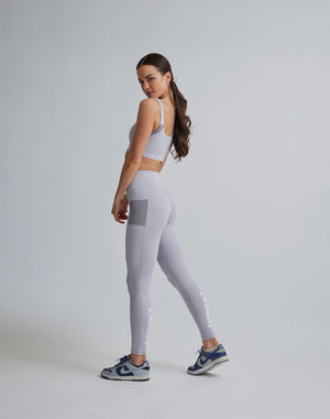 CRONOS WOMEN SPORTS MESH LEGGINGS【GRAY】