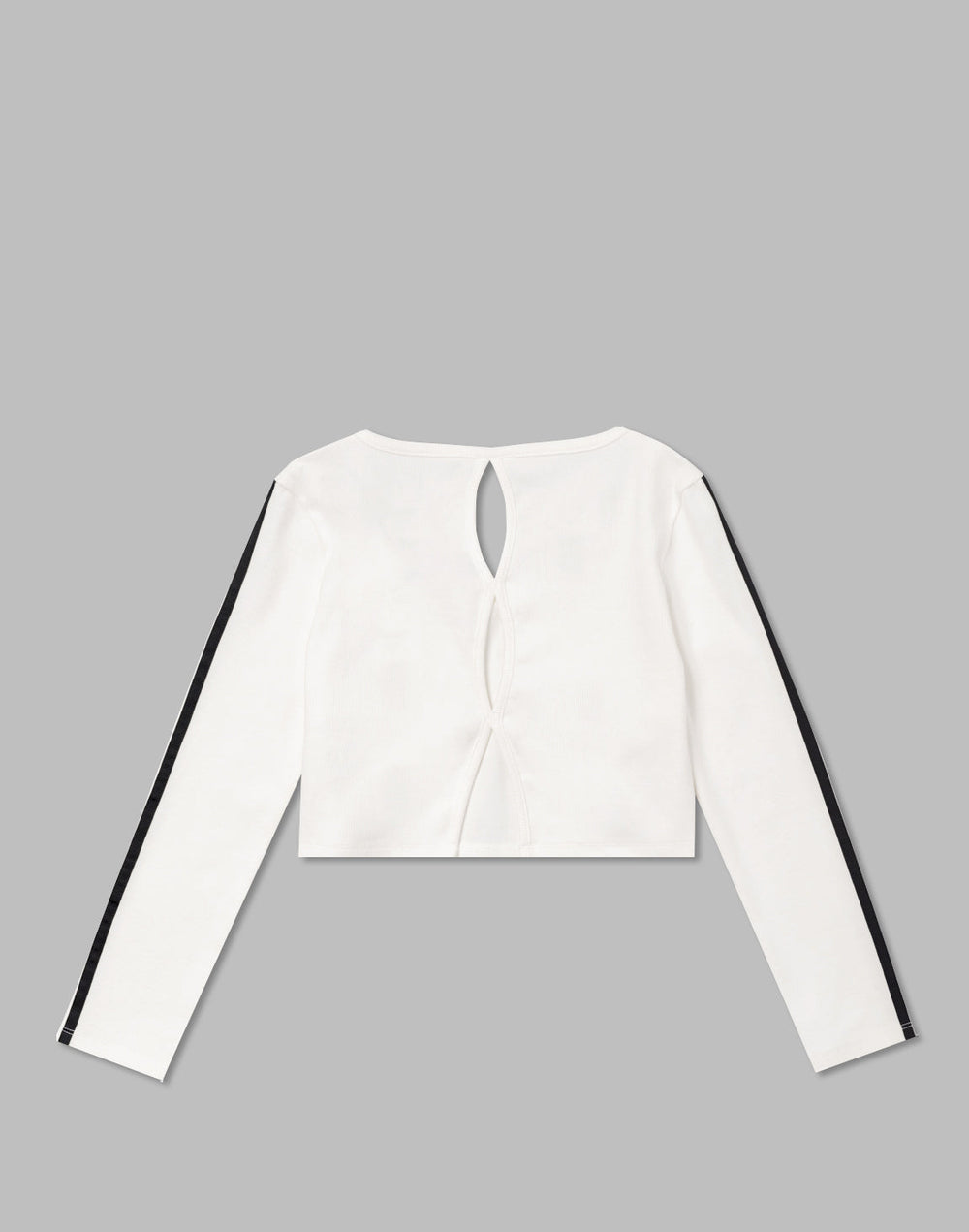 CRONOS WOMEN FRONT RIB LONG SLEEVE【WHITE】