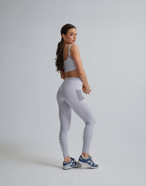 CRONOS WOMEN SPORTS MESH LEGGINGS【GRAY】