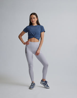 CRONOS WOMEN SPORTS MESH LEGGINGS【GRAY】