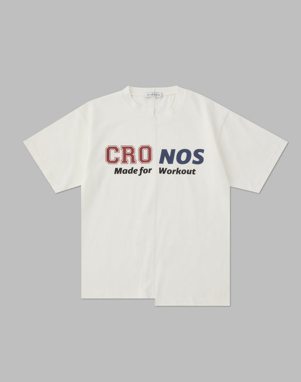 CRONOS WOMEN ASYMMETRY T-SHIRTS【WHITE】