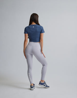 CRONOS WOMEN SPORTS MESH LEGGINGS【GRAY】