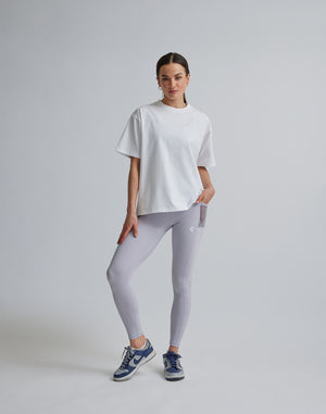 CRONOS WOMEN SPORTS MESH LEGGINGS【GRAY】