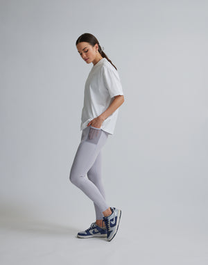 CRONOS WOMEN SPORTS MESH LEGGINGS【GRAY】