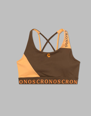 CRONOS WOMEN SWITCHED LOGO BRA [BROWN]