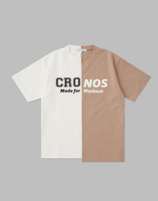 CRONOS WOMEN ASYMMETRY T-SHIRTS【BEIGE】