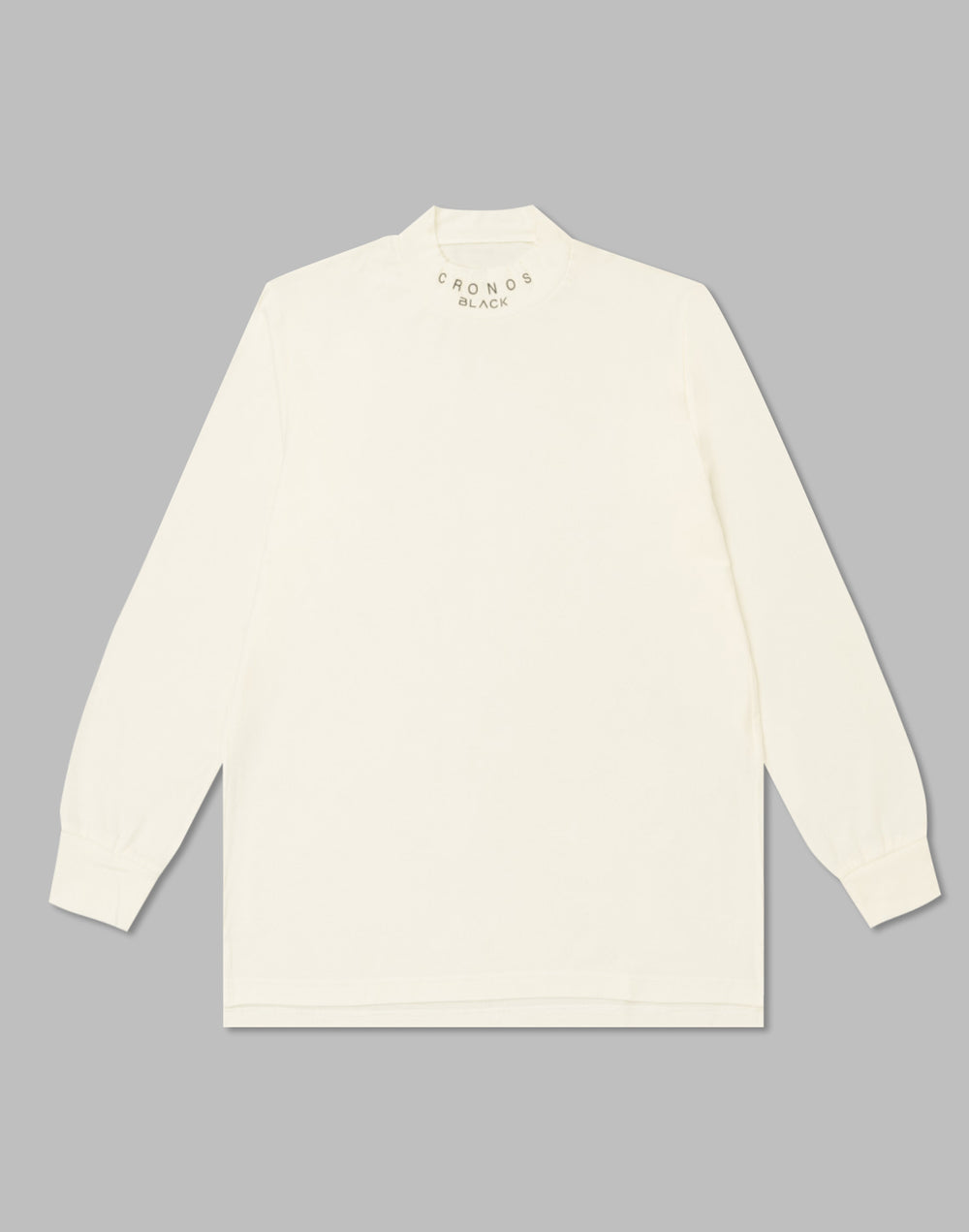 CRONOS BLACK MOCK NECK LONG SLEEVE T-SHIRT [WHITE]
