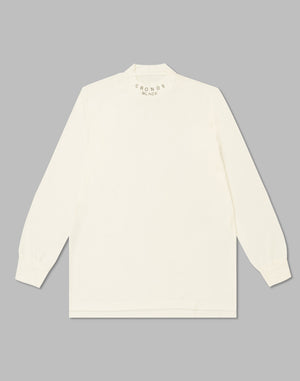 CRONOS BLACK MOCK NECK LONG SLEEVE T-SHIRT【WHITE】