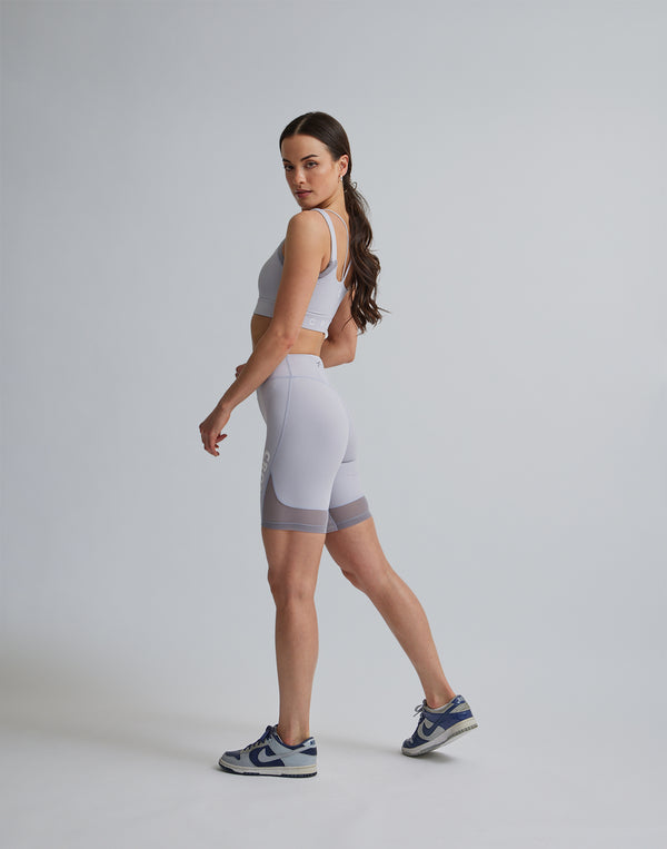 CRONOS WOMEN SPORTS MESH SHORT LEGGINGS【GRAY】