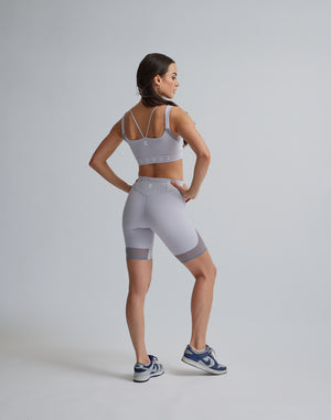 CRONOS WOMEN SPORTS MESH SHORT LEGGINGS【GRAY】