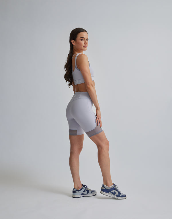 CRONOS WOMEN SPORTS MESH SHORT LEGGINGS【GRAY】