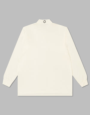 CRONOS BLACK MOCK NECK LONG SLEEVE T-SHIRT【WHITE】